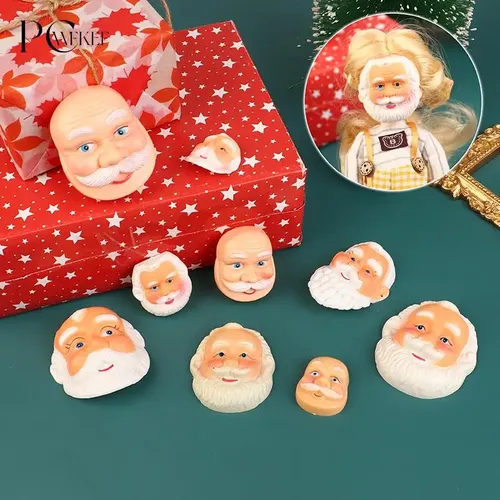 Mini Santa Claus Voll gesichts maske Weihnachten Puppenhaus Puppe Santa Maske Haar Bart Cartoon
