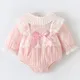 Lovely Princess Style Lace Stitching Cotton Long Sleeve Jumpsuit Newborn Baby Girls Bodysuits Autumn