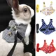 Cute Print Littel Cat Rabbit Harness and Leash Set Outdoor Walking Pet Harnesses for Small Animals