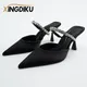 Hohe Ferse Sandalen Sommer 2022 Neue Spitz Stiletto Schwarz Sexy Damen Sandalen Strass Pailletten