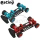 Metal Alloy & Carbon Fiber Frame Chassis with Shock Absorbers Wheels Belt Drive For Tamiya TT02