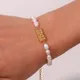 Eb belle bedeutungs volle antike Engel Nummer Charme Süßwasser perlen Armbänder Armreifen für Damen