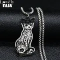 Fashion Canadian Hairless Sphynx Cat Stainless Steel Necklace Pendant Jewelry For Women Girls Bijoux