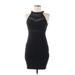 Emerald Sundae Cocktail Dress - Bodycon Halter Sleeveless: Black Solid Dresses - Women's Size Medium