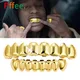 Pffee Silver 14K Gold Plated Teeth Grillz Y2K Body Jewelry Rapper Hip Hop Shackle Tooth Grills For