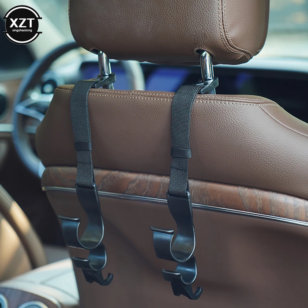 NEUE 2 stücke Auto Zurück Sitz Haken Multi-funktion Hinten Sitz Kopfstütze Hängen Haken Regenschirm Halter Sitz Zurück Speicher innen Organizer