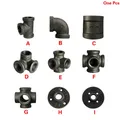 Antique Style Black self colour malleable iron pipe fittings connectors Black cast Iron threaded