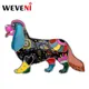 WEVENI Alloy Enamel Cute Cavalier King Charles Spaniel Brooches Clothes Pin Animal Pet Jewelry For