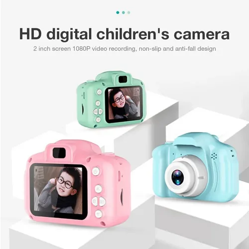 Mini-Cartoon-Kamera 2 Zoll HD-Bildschirm pädagogische Kinder Spielzeug tragbare Videokamera Digital