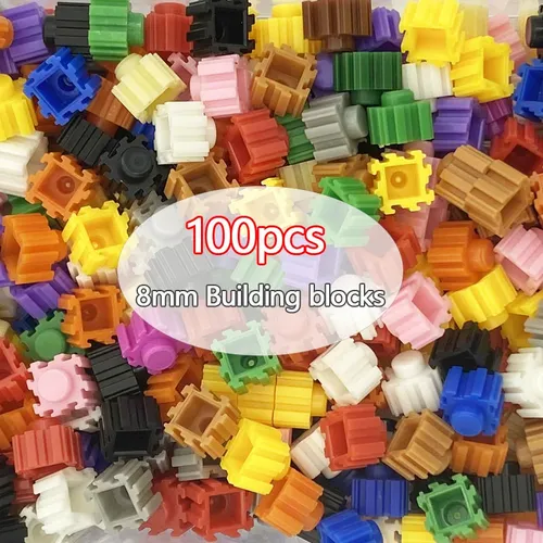 100 stücke 8*8mm Pixel Kunst Puzzle Mikro Diamant Bausteine 20 Farben DIY 3d kleinen Ziegel für