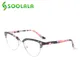 SOOLALA Retro Semi-randlose Cat Eye Anti Blau Licht Lesebrille Frau Damen Weitsichtig Reader