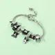 Sanrio Hello Kitty Bracelets Women Silver Color Kuromi Charms Bracelet Girl Fashion Jewelry Beads