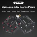 RIRO Bicycle Pedals Ultra-light Magnesium Alloy Pedals 3 Bearings Bicycle Titanium Alloy Axle Flat