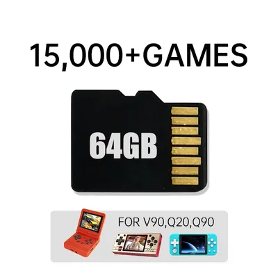 Für Powkiddy Q90 V90 Q20 MINI 64GB System Karte Pre-geladen Mit 15,000 Spiele Image