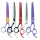 8.0" Purple Dragan Pet Grooming Thinning Scissors Dog Cat Beauty Grooming Shears Japan Steel Animals