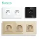 Bseed France Sockets 16A Electric Single Wall Sockets Crystal Panel Double Electrical Outlet Plugs