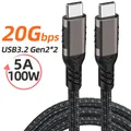 USB 3.2 Gen 2 Type C to C Cable 20Gbps Braided Cord 4K UHD PD100W Fast Charging Data Wire for