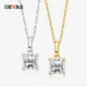 OEVAS 100% 925 Sterling Silver 6*6mm 1.2CT Moissanite Diamond Pendant Necklace Sparkling Wedding