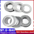 Thickness 0.1 0.2 0.3 0.5mm 304 Stainless Steel Ultra Thin Flat Washer High Precision Adjusting