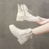 Schuhe Kampf Stiefeletten Quaste runde Zehen kurze Schuhe für Frauen klobige hohe Plattform Damen Stiefeletten Punk-Stil Pu-Trend 2024