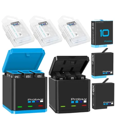 Original Probty für GoPro Hero 10 Hero 8 Hero 5 6 7 Schwarz Batterien oder Triple Ladegerät fit GoPro Hero5 schwarz Batterie Zubehör