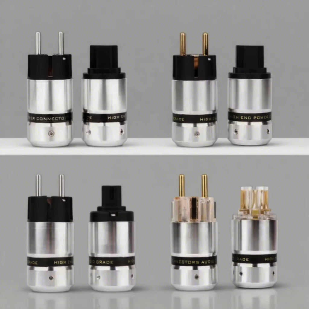 Hifi AudioPhile EU Schuko Stecker Rhodium C15 Abbildung 8 IEC C7 C15 Stecker Weibliche Audio Buchse DIY Netzkabel Kabel P080 Buchse Image
