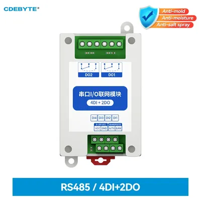 ModBus RTU Serielles IO-Modul RS485-Schnittstelle 4DI+2DO 8 digitale Ausgänge Schieneninstallation 8~28VDC CDEBYTE MA01-AXCX4020 Image
