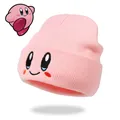 Kawaii Anime Kirby Hat Cute Face Eyes Cosplay Keep Warm Knitted Hat Unisex Adult Kids Cap Hip Hop