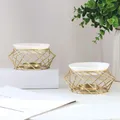 Aromatic Oil Burner Geometric Ceramic Essential Oil Candle Holder Wax Melt Burner Warmer Melter