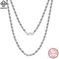 Rinntin Luxury 925 Sterling Silver Diamond-Cut Rope Chain Necklace For Men Women Fashion Italian
