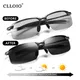 2PCS Photochromic Sunglasses Men Driving Chameleon Glasses Polarized Male Day Night Vision Driving