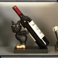 Dog Figurines Red Wine Rack Home Interior Decoration Accessories French Bulldog Statue House Living