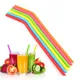 6Pcs Reusable Silicone Drinking Straws Set Long Flexible Straws with Cleaning Brushes for 20 oz