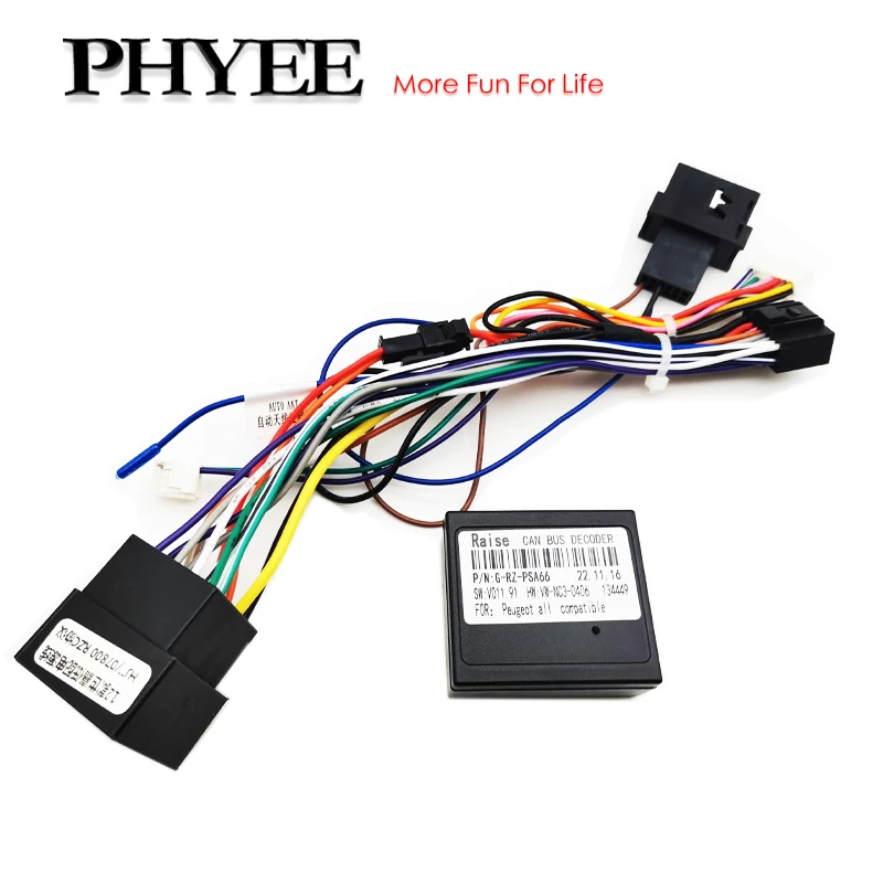 16 Pin zu ISO Radio Kabelbaum kann Bus Decoder Auto Android Head Unit Kabel adapter für Peugeot Citroen C4 Image