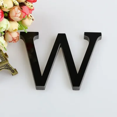 26 Buchstaben DIY 3D Spiegel Acryl Wandaufkleber Ornamente Schwarz Englisch Alphabet Aufkleber Home Image