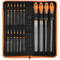 17Pcs File Tool Set with Carry Case Premium Grade T12 Drop Forged Alloy Steel 4 Large File and