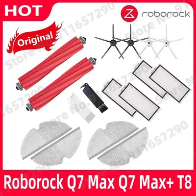 Original roborock q7 max q7 max q7 plus t8 haupt bürste wasch bar hepa filter seiten bürste mopp Image