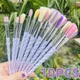 10pcs Unicorn Makeup Brushes With Colorful Bristles Handles Fantasy Makeup Brush Set Foundation