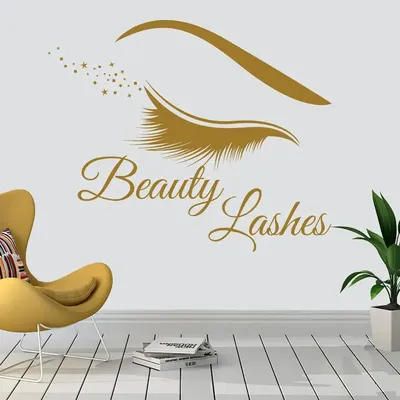 Moderne Wimpern Wimpern Wand Aufkleber Vinyl Innen Home Decor Schönheit Salon Aufkleber Make-Up Image