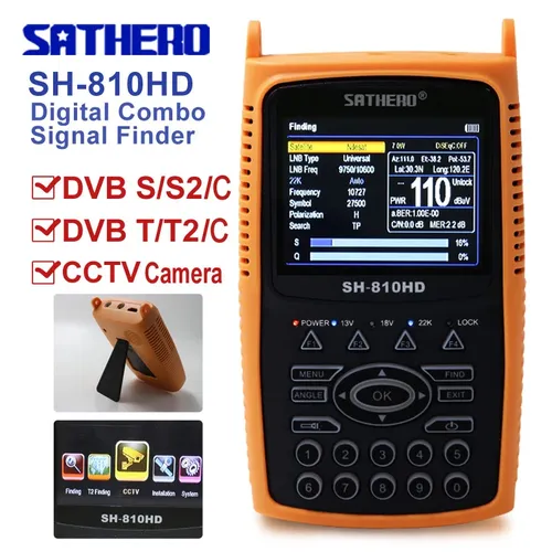 Digital Satellite Finder Combo satellite Finder DVB S2 T2 C Satellite Signal finder SATHERO SH-810HD