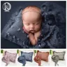 Don & Judy Neugeborene Fotoshooting-Sets Baumwolle und Leinen posieren Kissen wickel Hut Motorhaube