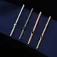 Luxury Men's Zircon Slender Tie Clip Rose Gold Color Linear Crystal New Mens High-end Fashion