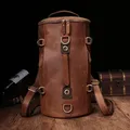 Luufan Einzigartige Design Leder Rucksack Für Männer Vintage Crazy Horse Leder Eimer Daypack Große