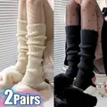 1/2 Paar Lolita lange Socken für Frauen Beinlinge Strickstrümpfe warme Fuß abdeckung Arm Bein wärmer
