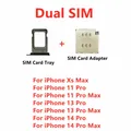 Dual-SIM-Kartenleser Flex kabel SIM-Karten fach halter Steckplatz adapter für iPhone 14 13 11 Pro xs