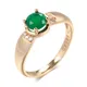 Kinel New Emerald Round Cut Natural Zircon Ring for Women 585 Rose Gold Wedding Ring Fashion High