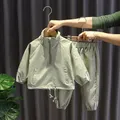 Kleinkind und Baby Trainingsanzug Jungen Kordelzug Hoodie + Hose Sets Half Zip Geometrische Drucke