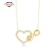 CANNER Real 925 Sterling Silver Necklace Infinity Love Heart Hug Zircon Chain Clavicle Necklaces for
