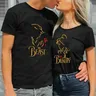 König Königin Paare T-Shirt Tier Schönheit Druck Paar T-Shirt Sommer Mode Frau T-Shirt lässig