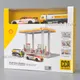 Antike Öl-Tankstelle mit Auto und Tanker Modell Spielzeug Miniatur Replik Montage Spielset